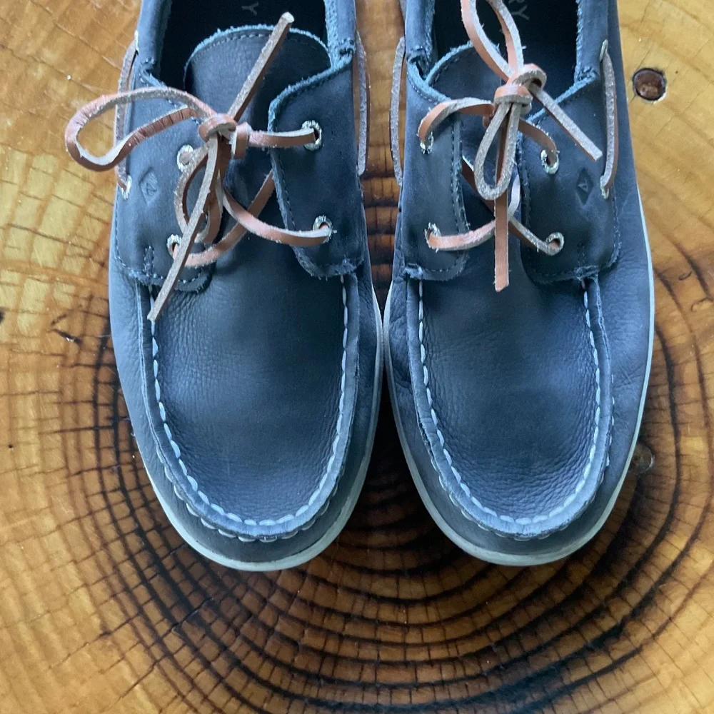 Sperry Cup ll Boat shoes dark gray blue Big Boys 6.5